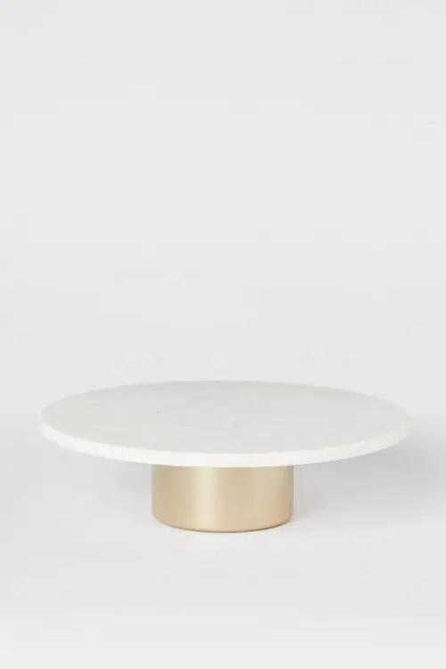 Taartplateau marmer met gouden voet - Afbeelding 2