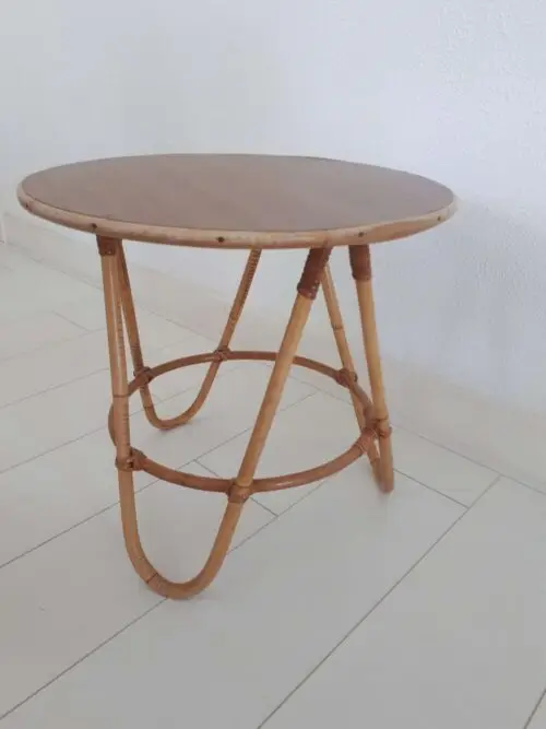 Rotan vintage bijzettafel