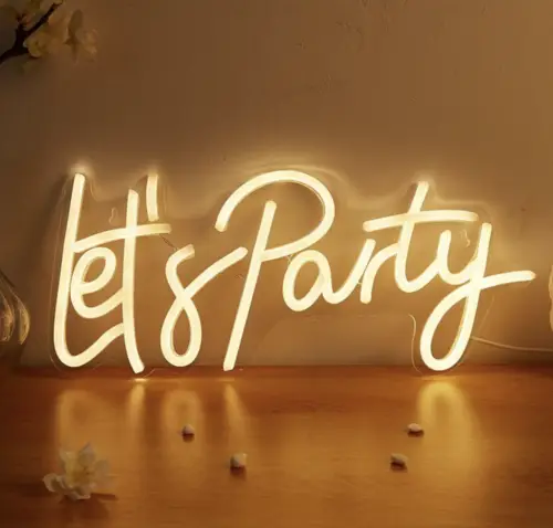 Neon sign Let's Party